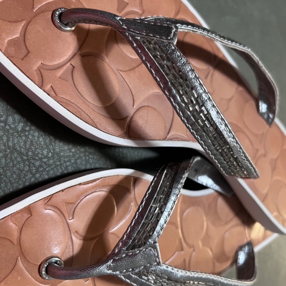 Coach Laurel Metallic White Sandals - Picture 8 of 12